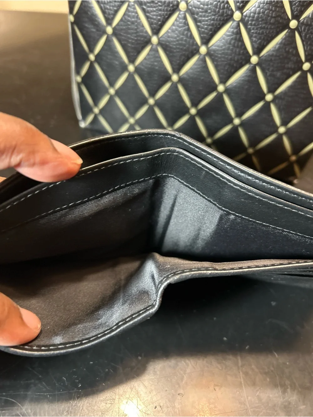 Versace Black Leather Wallet with Gold Medusa Studs